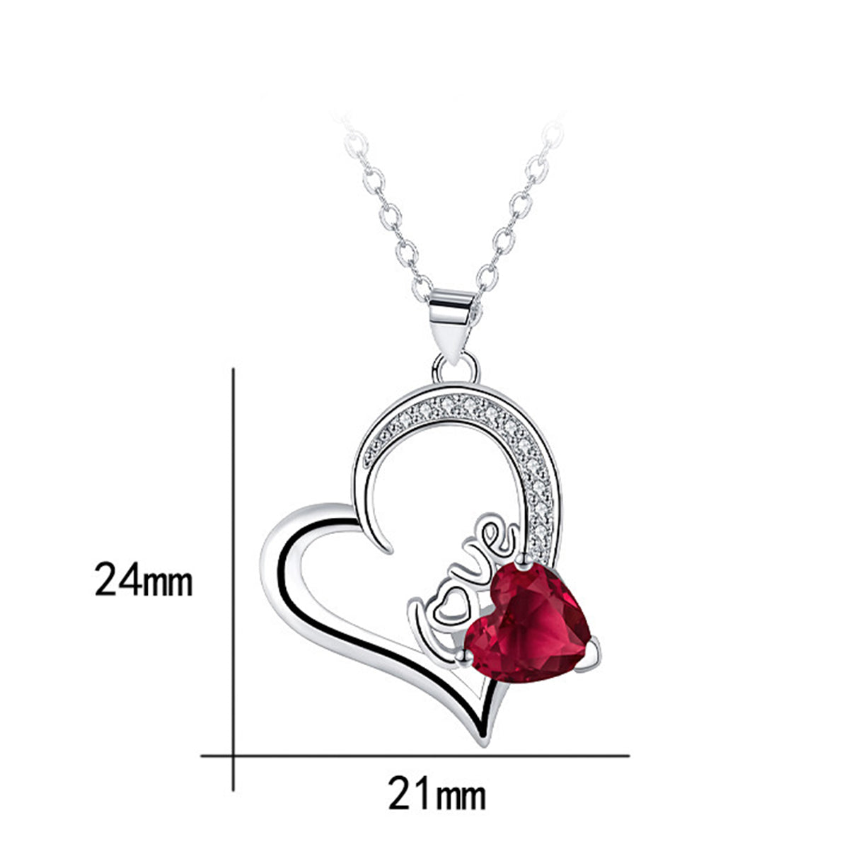 Copper With Silver Plated Heart Pendant Necklace