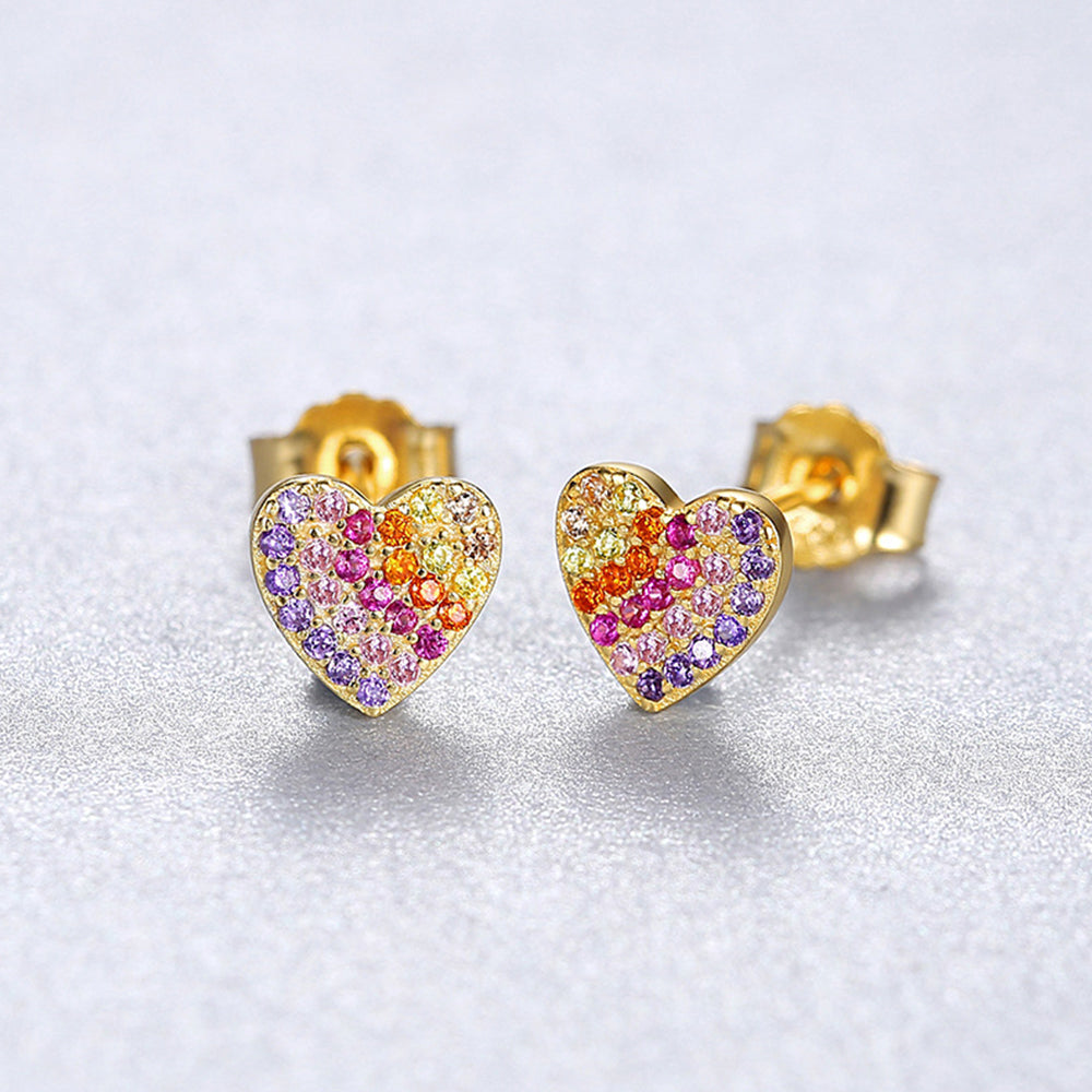 925 Sterling Silver Heart Earrings Fashion Jewelry Gift for Women Girls