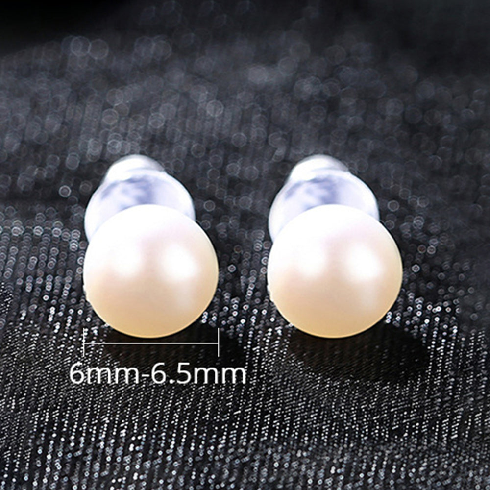 925 Sterling Silver Natural Pearl Drop Earrings Fashion Jewelry Gift for Women Girls
