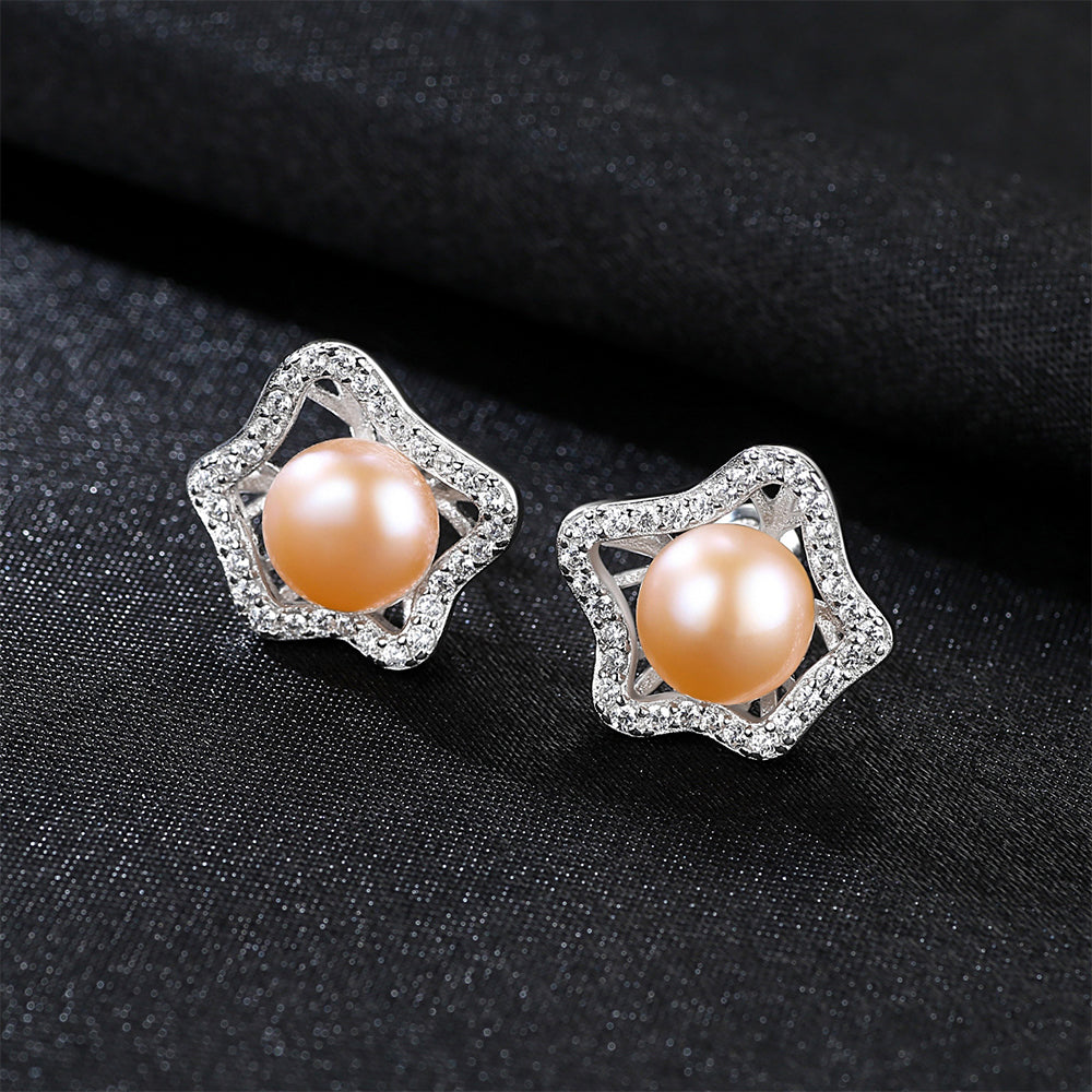 Pendientes colgantes de perla natural de plata de ley 925, joyería de moda, regalo para mujeres y niñas.