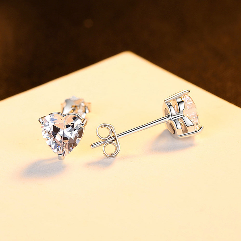 925 Sterling Silver Heart Earrings Fashion Jewelry Gift for Women Girls