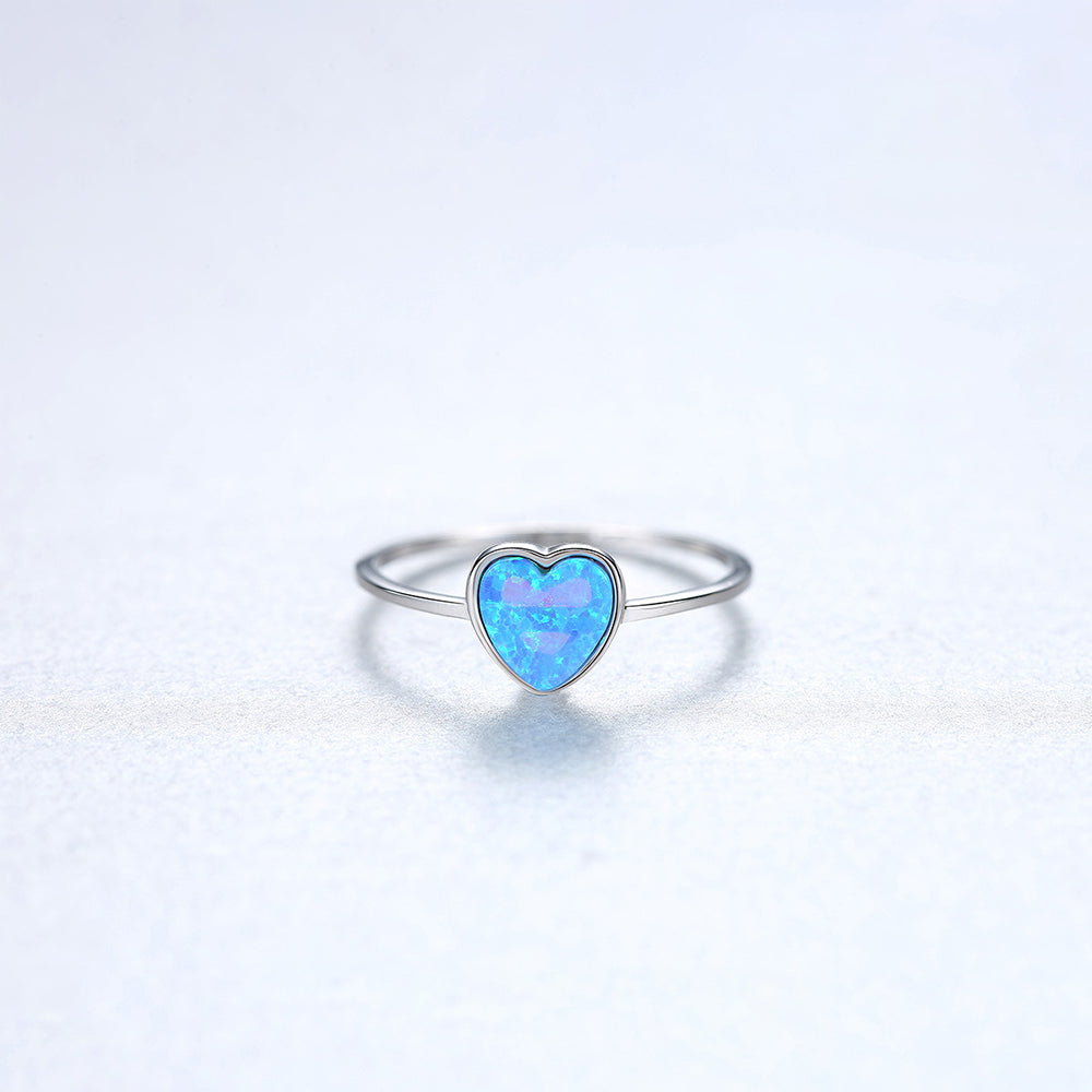 925 Sterling Silver Heart Ring Fashion Jewelry Gift for Women Girls