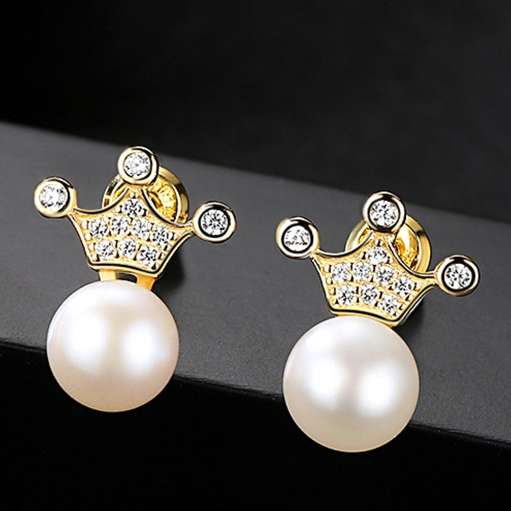 925 Sterling Silver Natural Pearl Drop Earrings Fashion Jewelry Gift for Women Girls