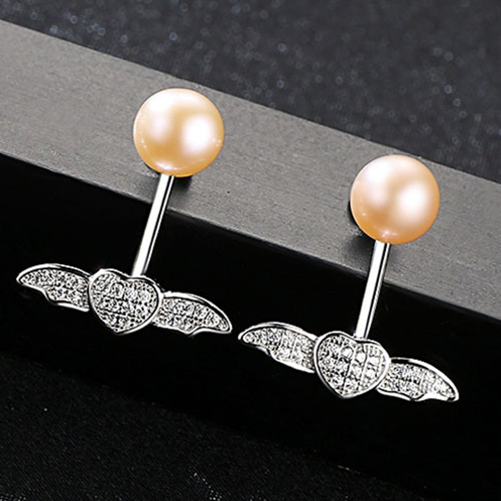 Pendientes colgantes de perla natural de plata de ley 925, joyería de moda, regalo para mujeres y niñas.