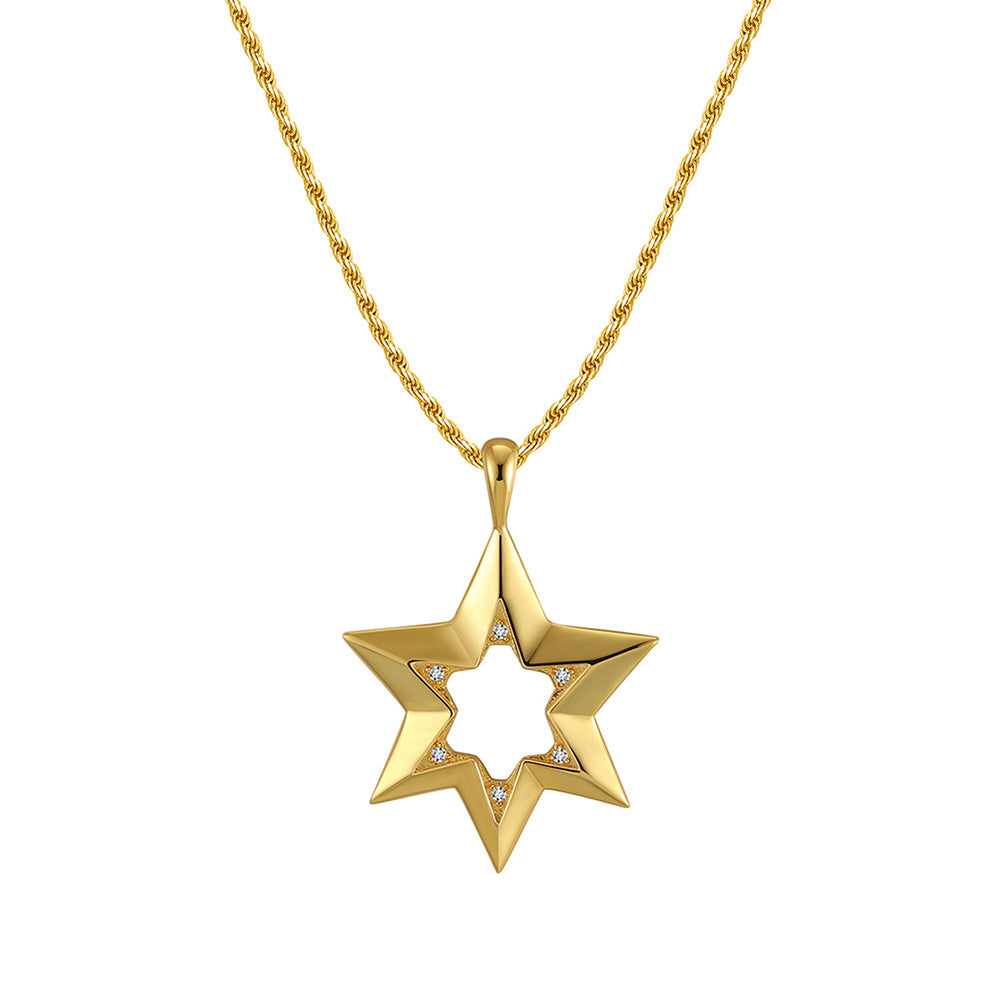 925 Sterling Silver Star Pendant Necklace