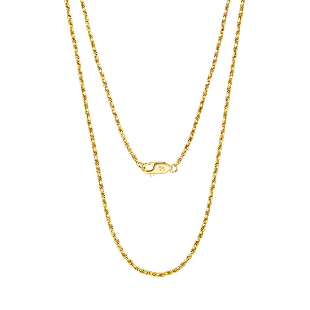 925 Sterling Silver Rope Chain 1.2mm 1.5mm 1.7mm 2.3mm 3.3mm
