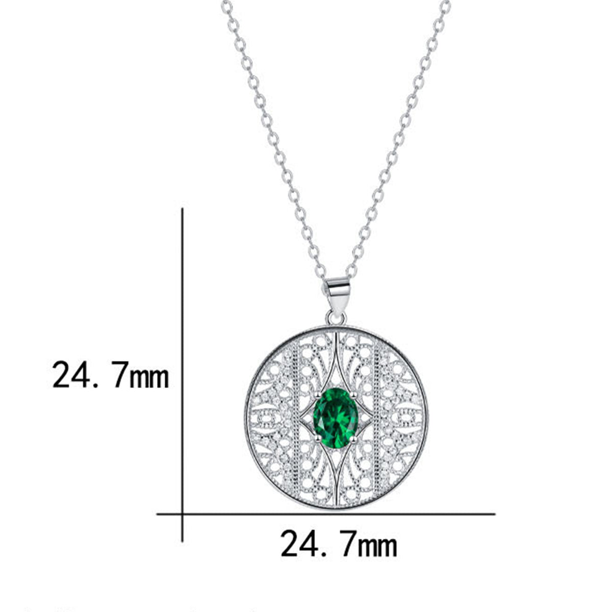 Copper With Silver Plated Circle Pendant Necklace