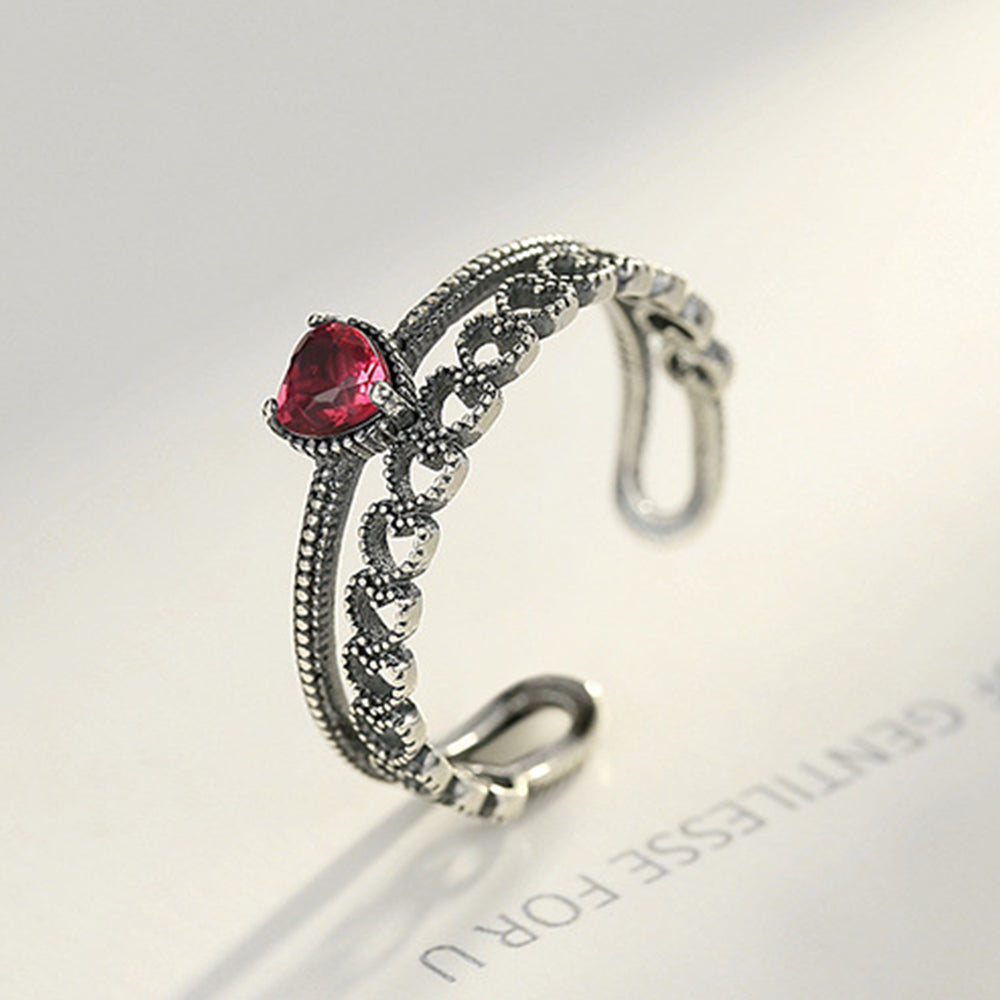 925 Sterling Silver Heart Ring Fashion Jewelry Gift for Women Girls