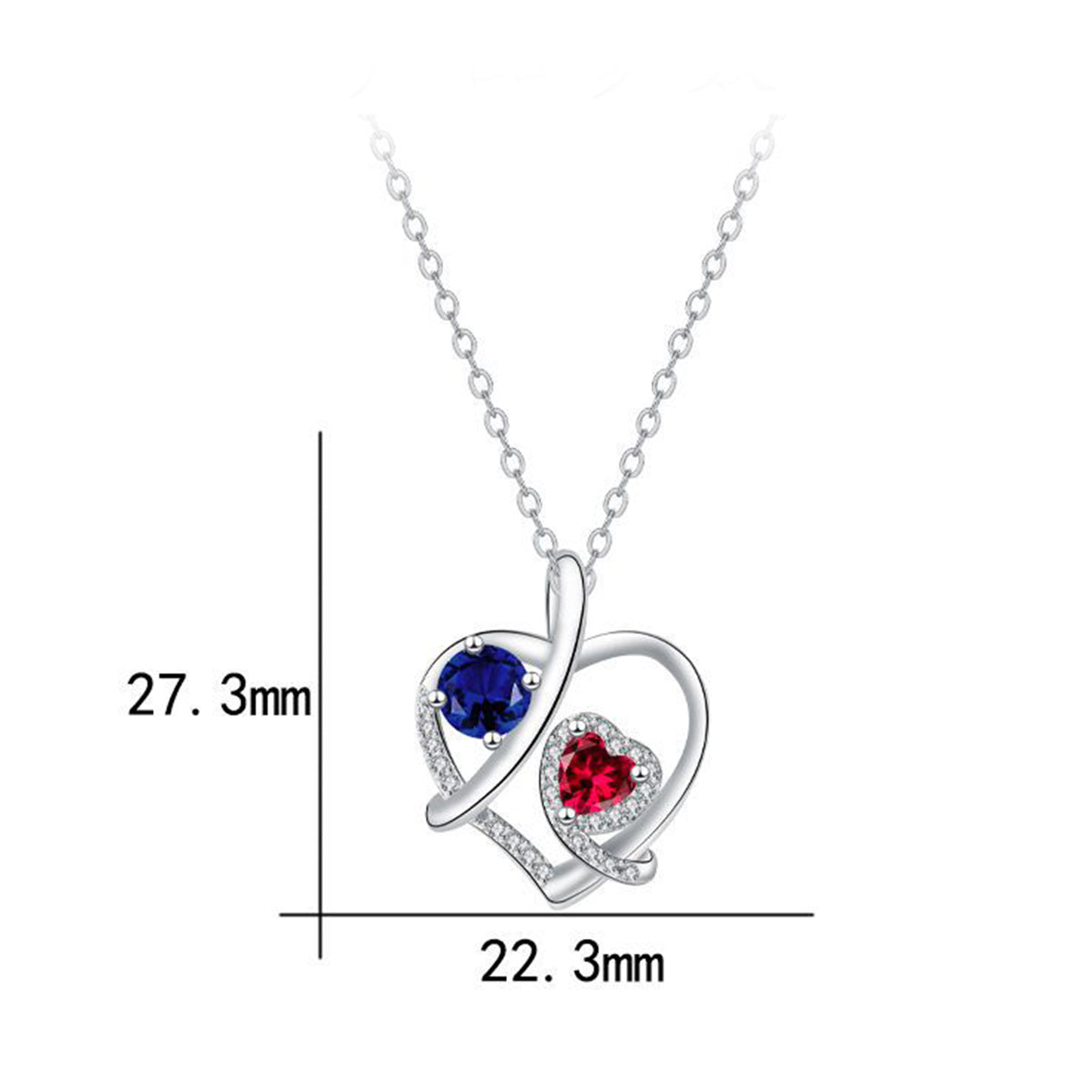 Copper With Silver Plated Heart Pendant Necklace