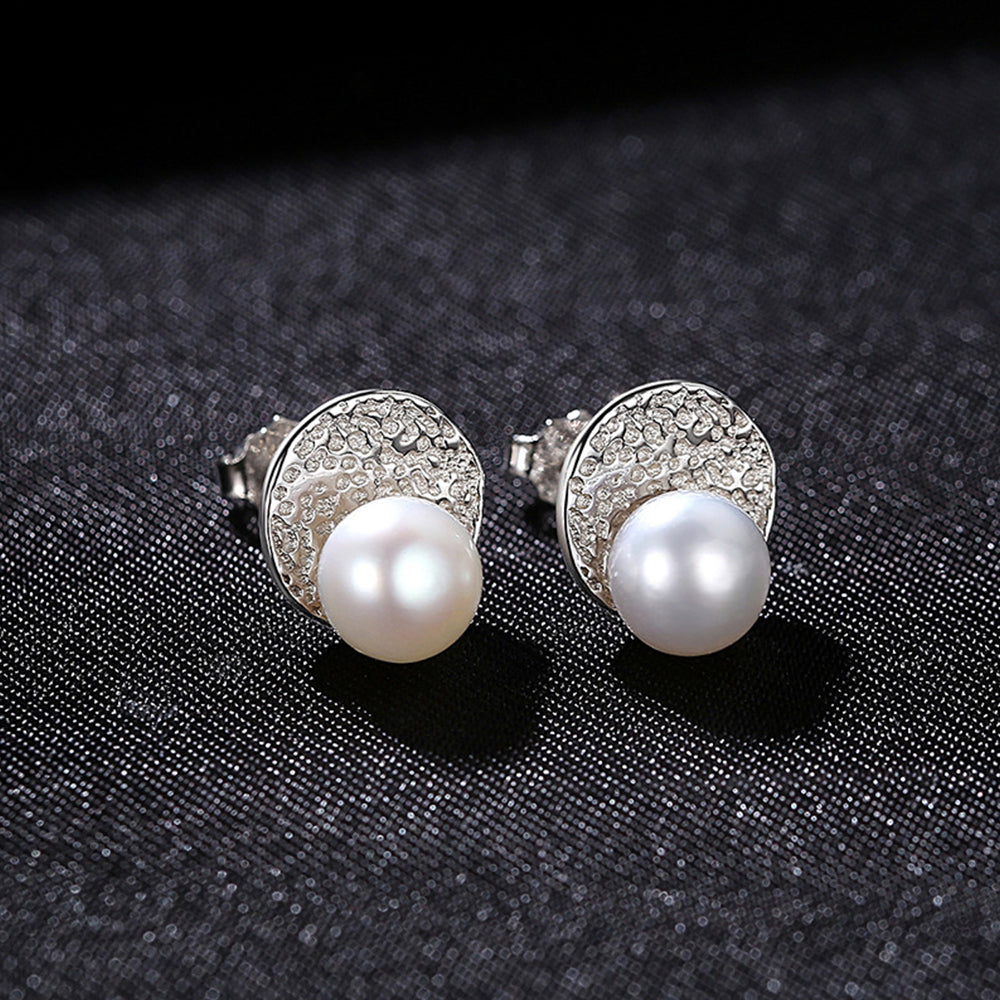 925 Sterling Silver Natural Pearl Drop Earrings Fashion Jewelry Gift for Women Girls