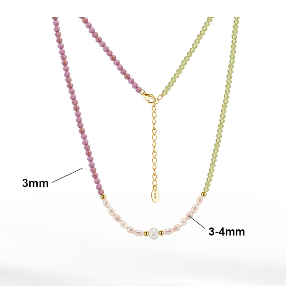925 Sterling Silver Natural Pearl Necklace Fashion Jewelry Gift for Women Girls