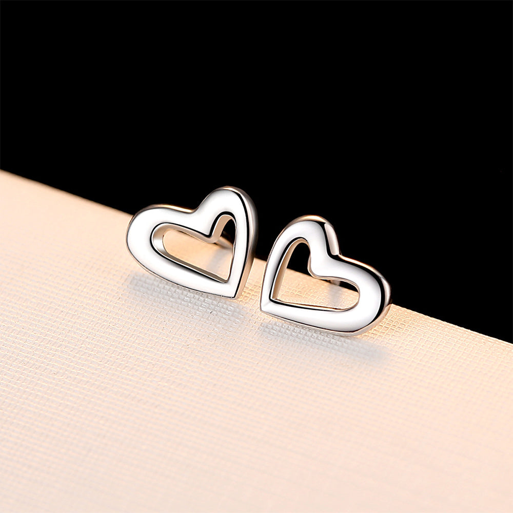 925 Sterling Silver Heart Earrings Fashion Jewelry Gift for Women Girls