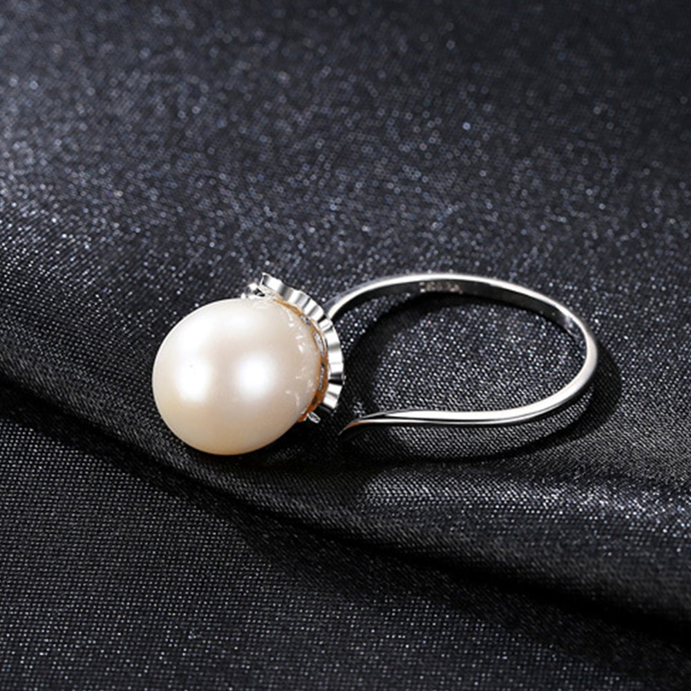 Anillo de perla natural de plata de ley 925, joyería de moda, regalo para mujeres y niñas.