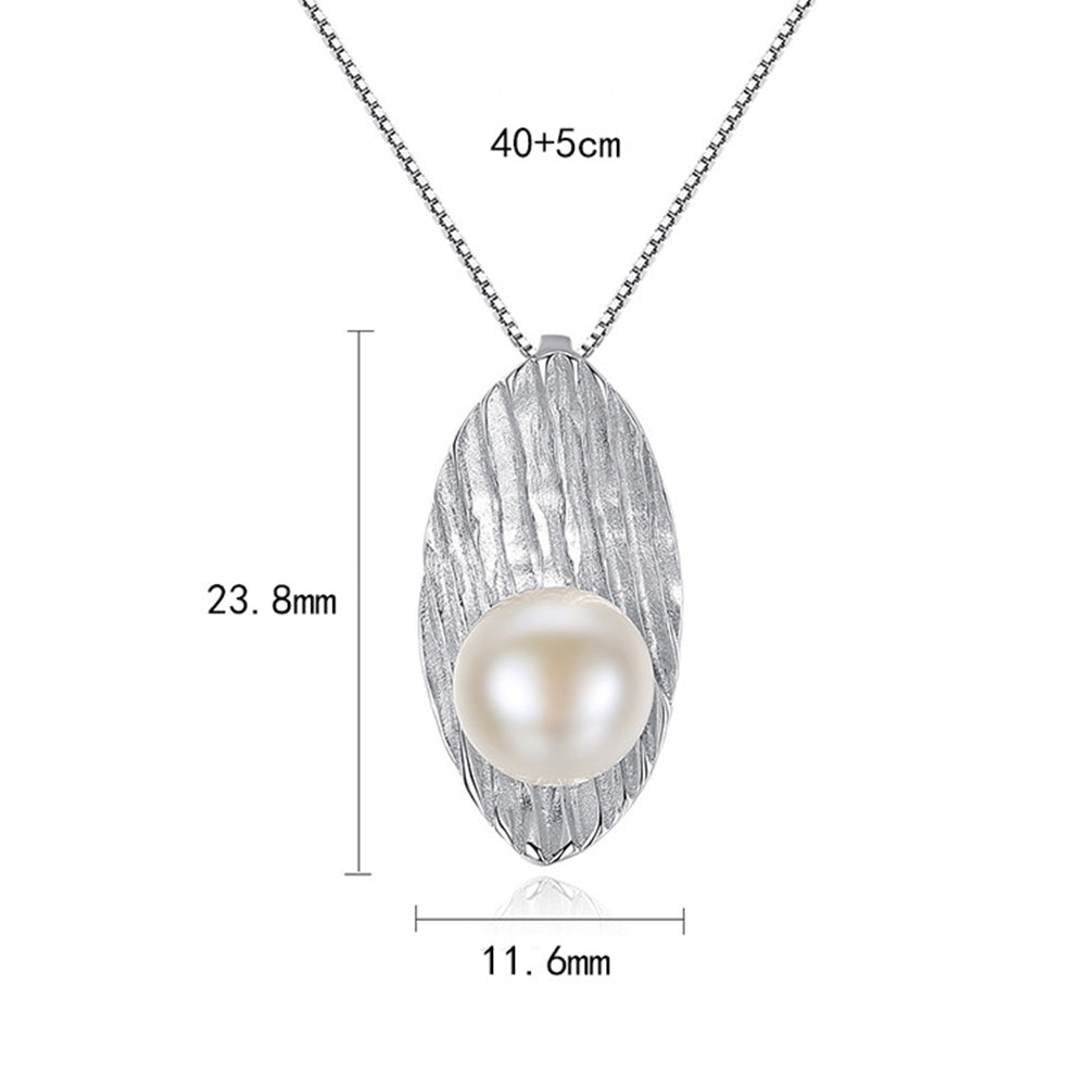 925 Sterling Silver Natural Pearl Drop Necklace Fashion Jewelry Gift for Women Girls