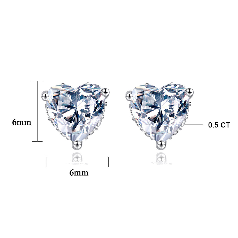 925 Sterling Silver Heart Earrings Fashion Jewelry Gift for Women Girls