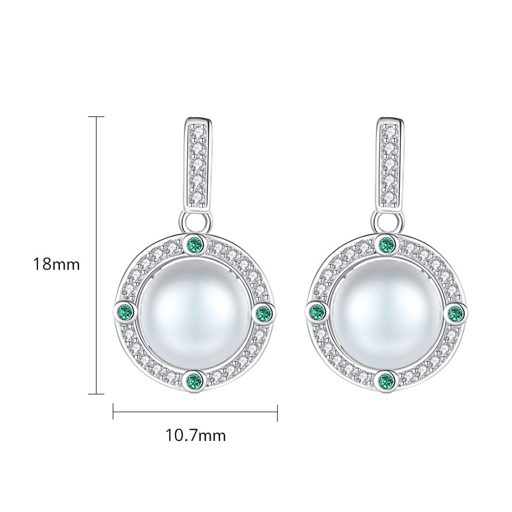 925 Sterling Silver Natural Pearl Drop Earrings Fashion Jewelry Gift for Women Girls
