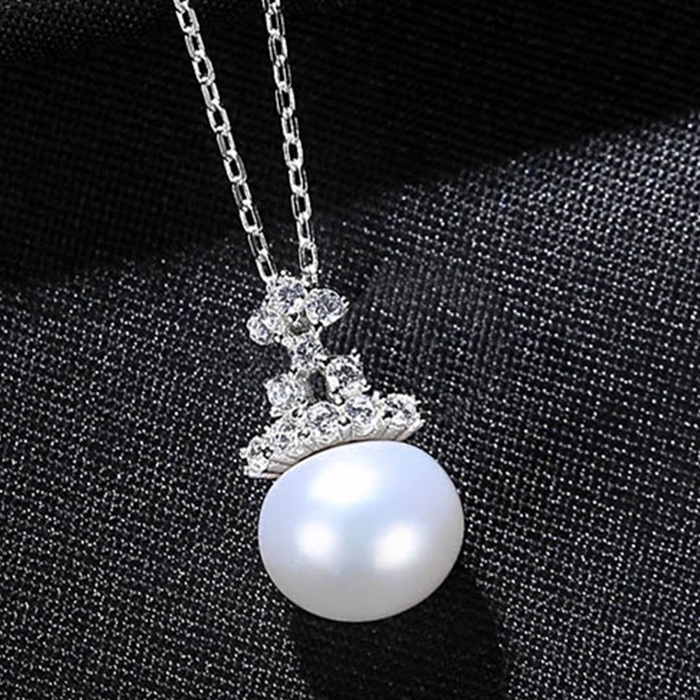 925 Sterling Silver Natural Pearl Drop Necklace Fashion Jewelry Gift for Women Girls
