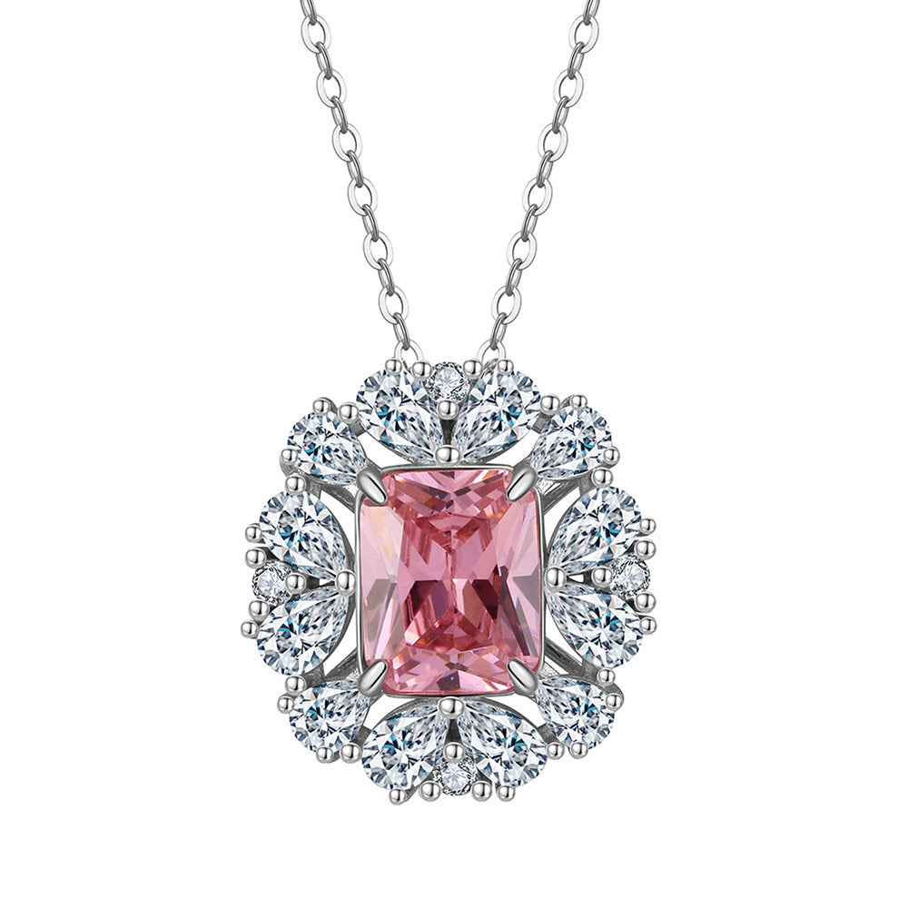 925 Sterling Silver Zircon Pendant Necklace