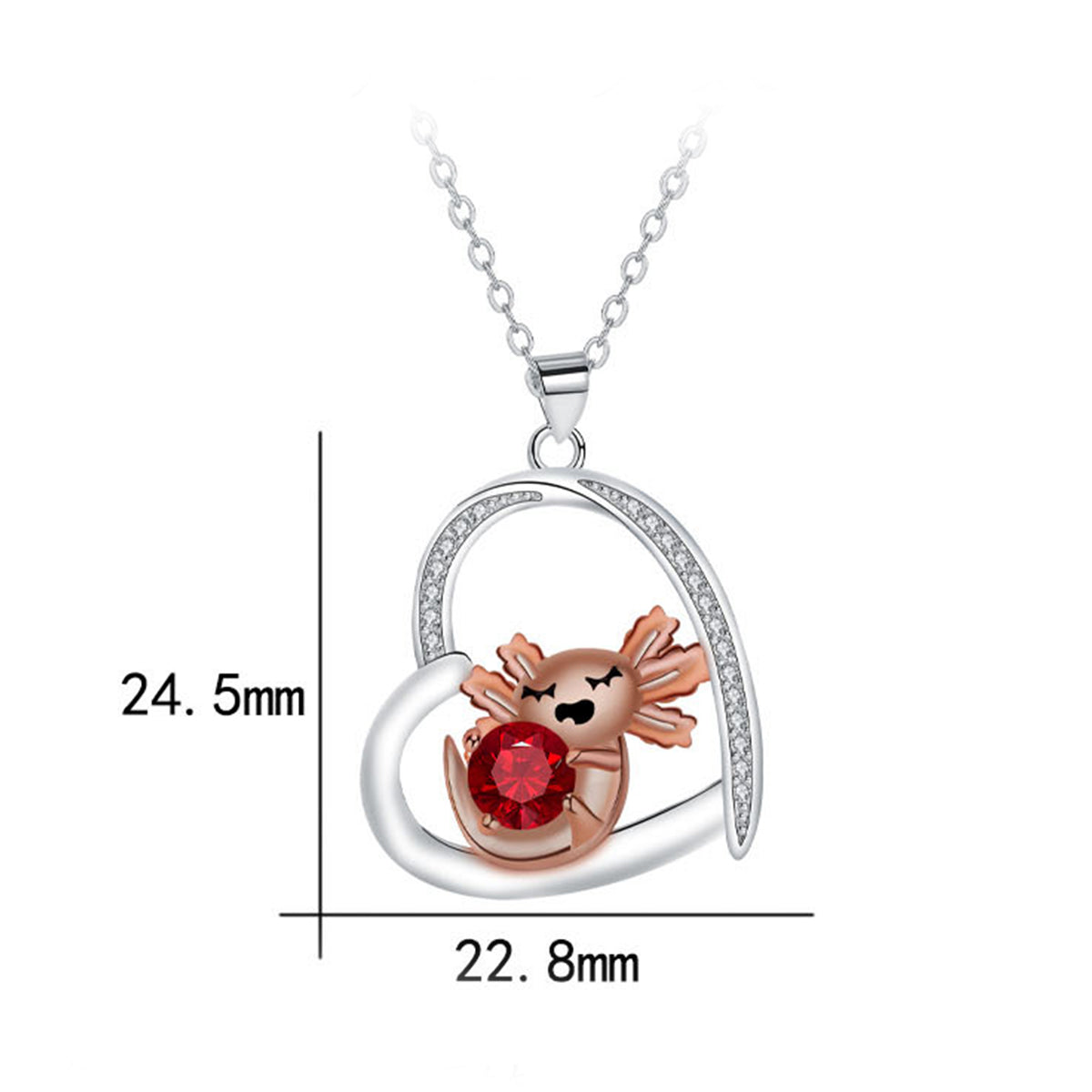 Copper With Silver/Rosegold Plated Heart Pendant Necklace