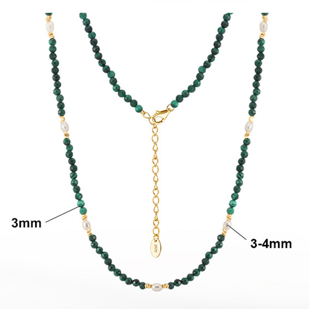 925 Sterling Silver Natural Pearl Necklace Fashion Jewelry Gift for Women Girls