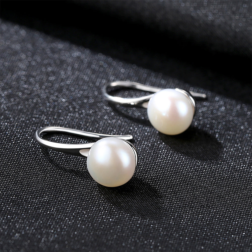925 Sterling Silver Natural Pearl Drop Earrings Fashion Jewelry Gift for Women Girls