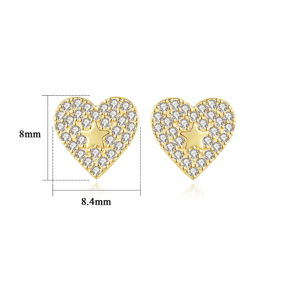 925 Sterling Silver Heart Earrings Fashion Jewelry Gift for Women Girls