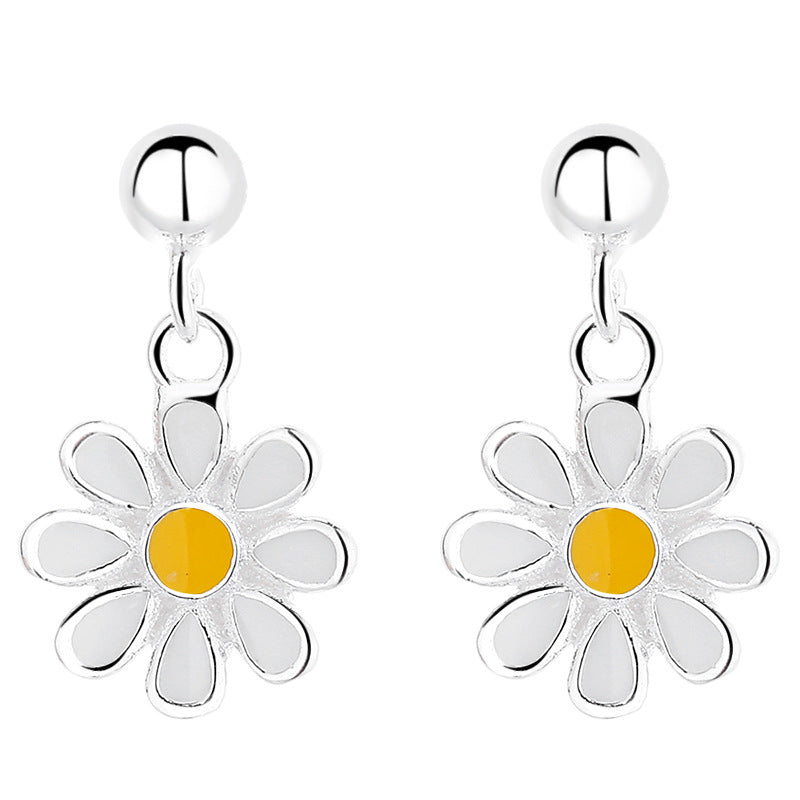 925 Sterling Silver Flower Screw Back Stud Earrings