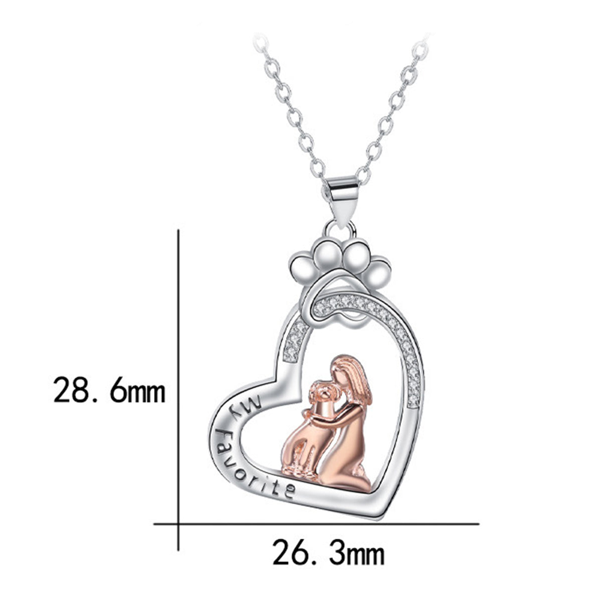 Copper With Silver/Rosegold Plated Heart Pendant Necklace for Women