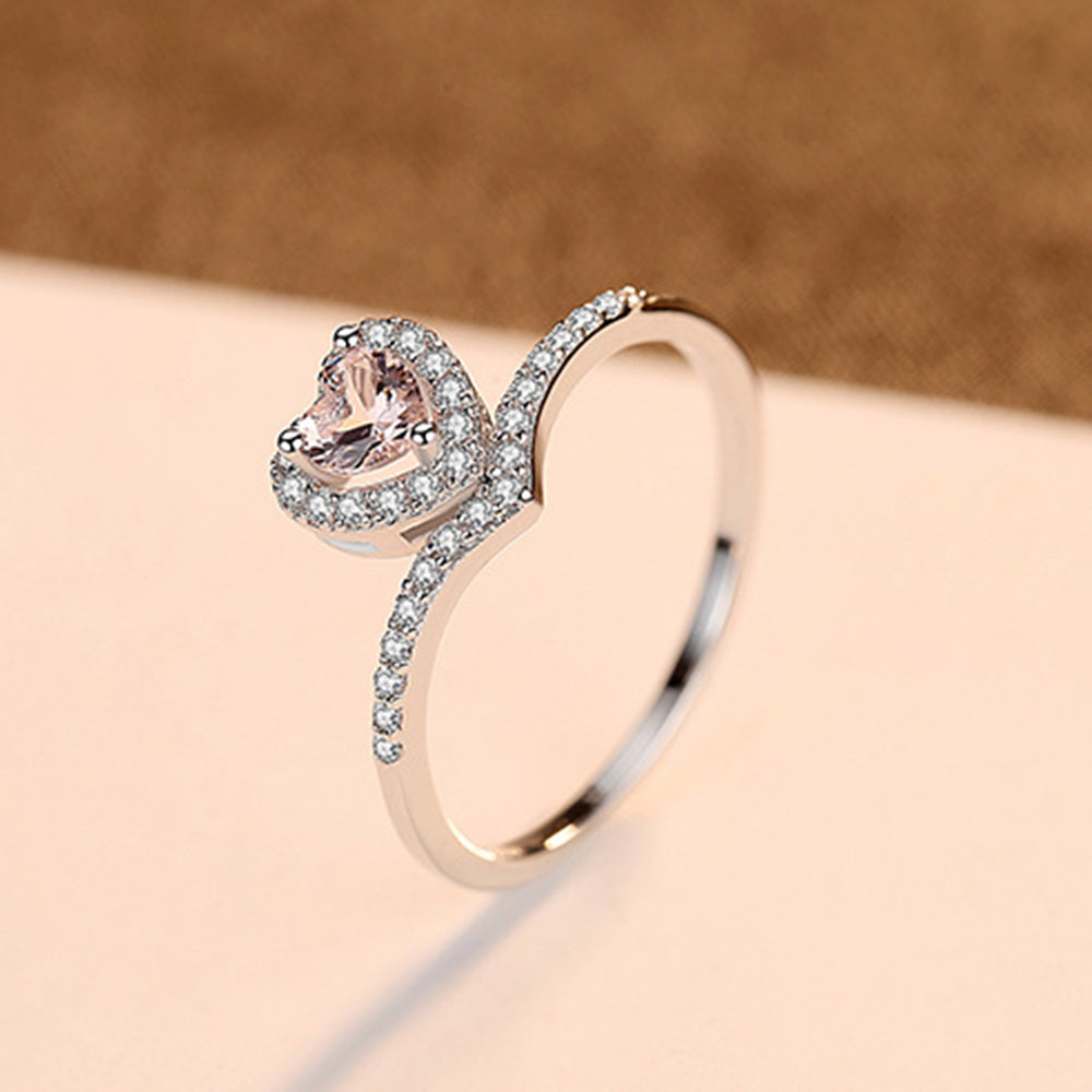 925 Sterling Silver Heart Ring Fashion Jewelry Gift for Women Girls