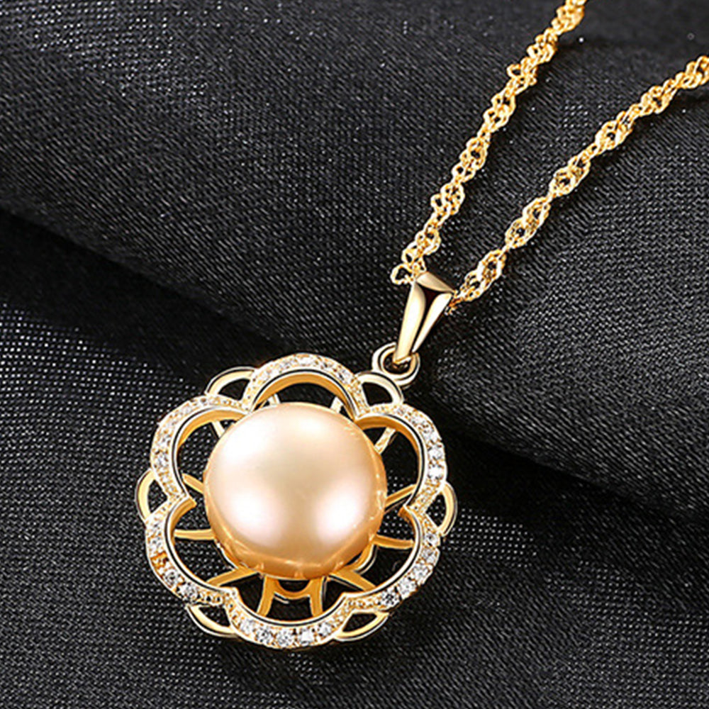 925 Sterling Silver Natural Pearl Drop Necklace Fashion Jewelry Gift for Women Girls