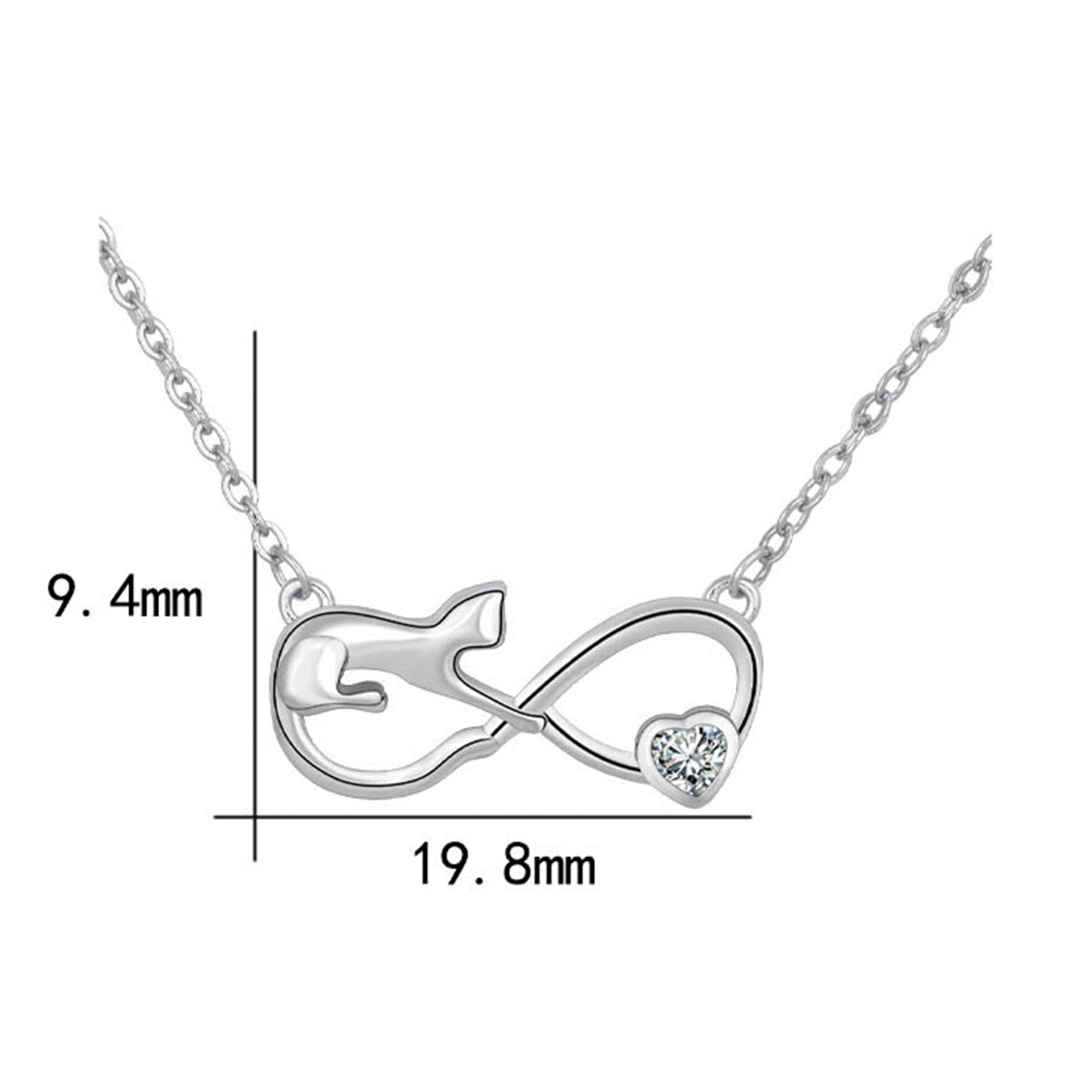 Copper With Silver Plated Infinity Pendant Necklace