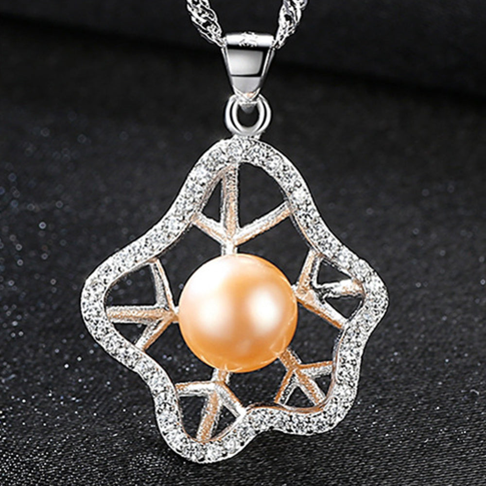 925 Sterling Silver Natural Pearl Drop Necklace Fashion Jewelry Gift for Women Girls