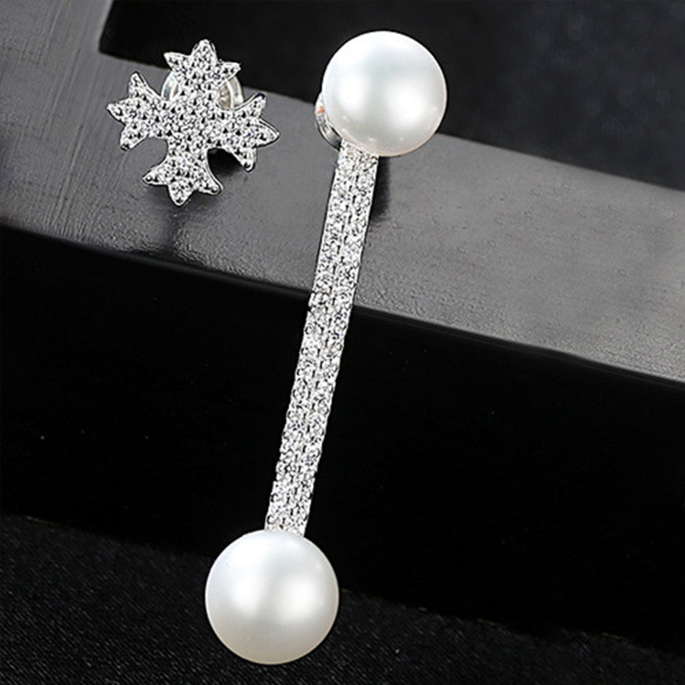 Pendientes colgantes de perla natural de plata de ley 925, joyería de moda, regalo para mujeres y niñas.