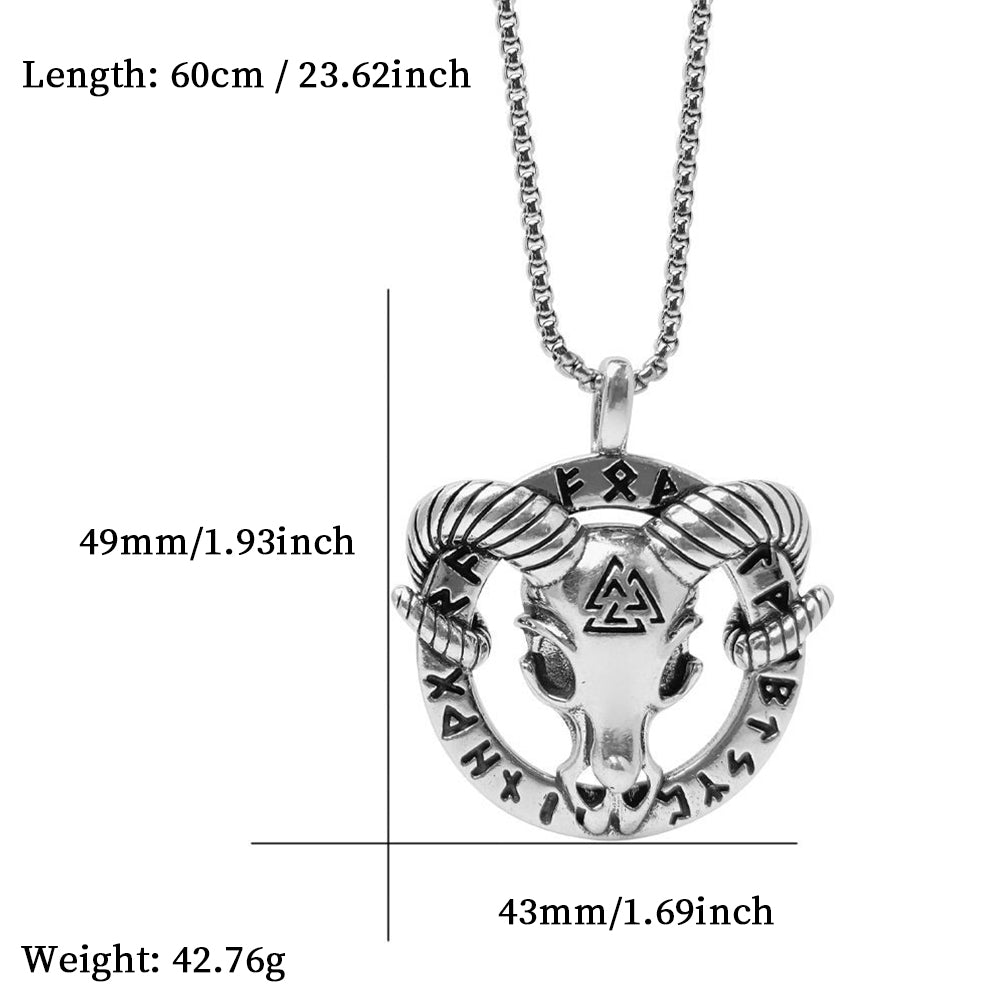 Viking Sheep Pendant Necklace, Men Women's Fashion Jewelry, Perfect for Parties & Gifts, Elegant Accessory for Everyday Wear