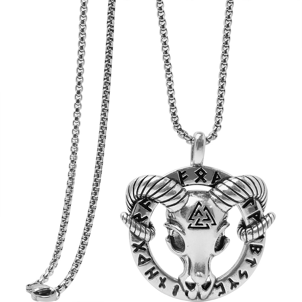 Viking Sheep Pendant Necklace, Men Women's Fashion Jewelry, Perfect for Parties & Gifts, Elegant Accessory for Everyday Wear