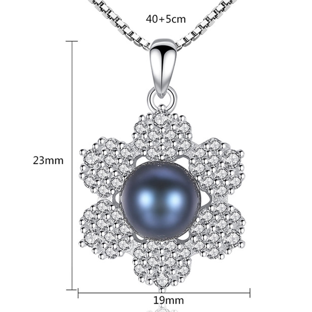 925 Sterling Silver Natural Pearl Drop Necklace Fashion Jewelry Gift for Women Girls