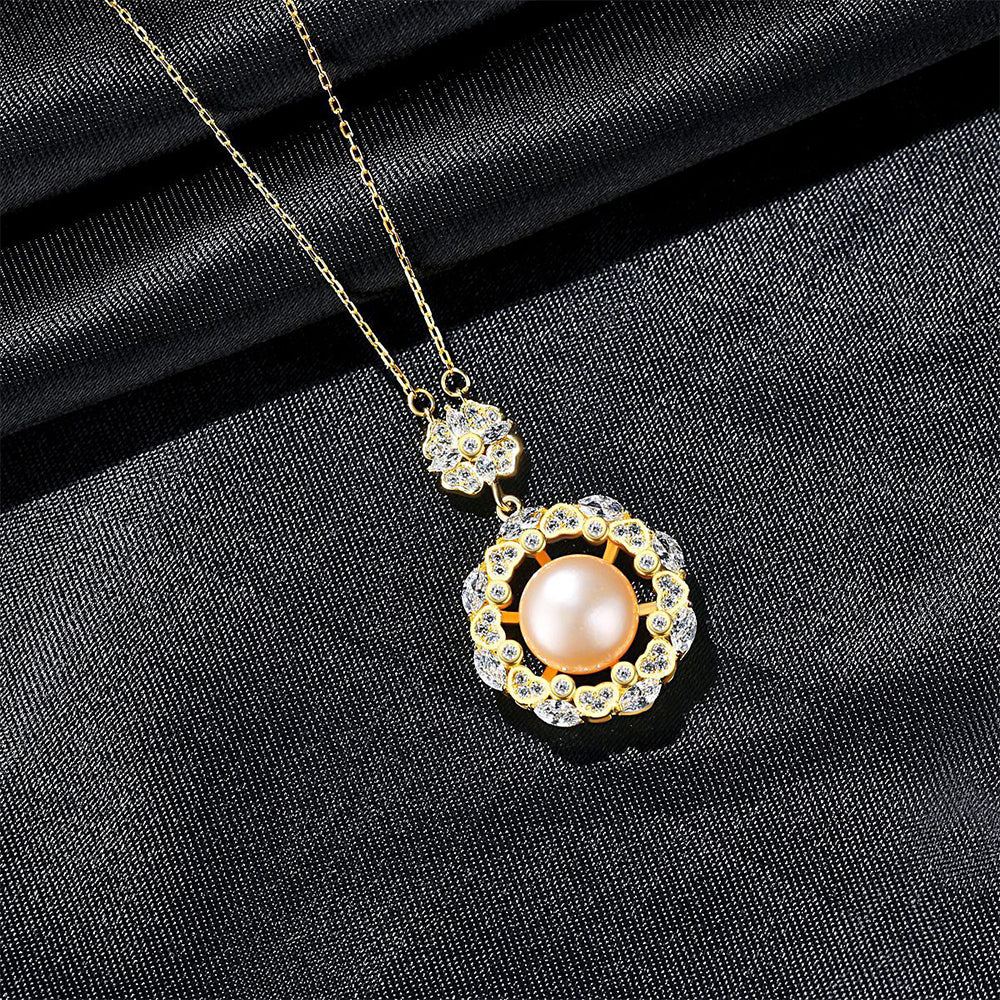 925 Sterling Silver Natural Pearl Drop Necklace Fashion Jewelry Gift for Women Girls