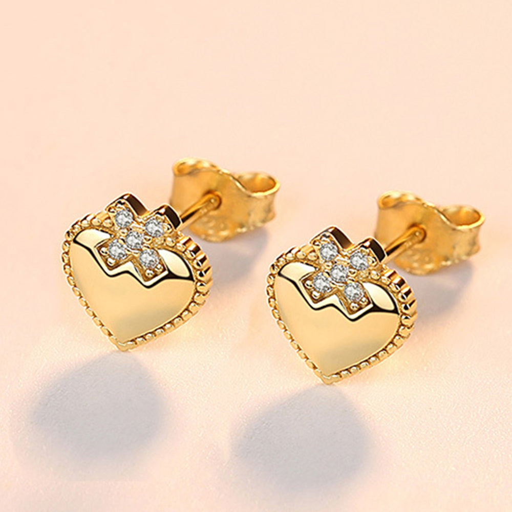 925 Sterling Silver Heart Earrings Fashion Jewelry Gift for Women Girls
