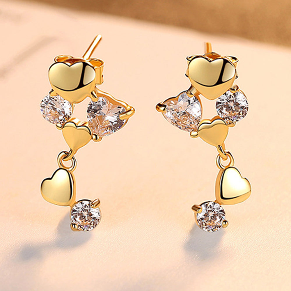 925 Sterling Silver Heart Earrings Fashion Jewelry Gift for Women Girls