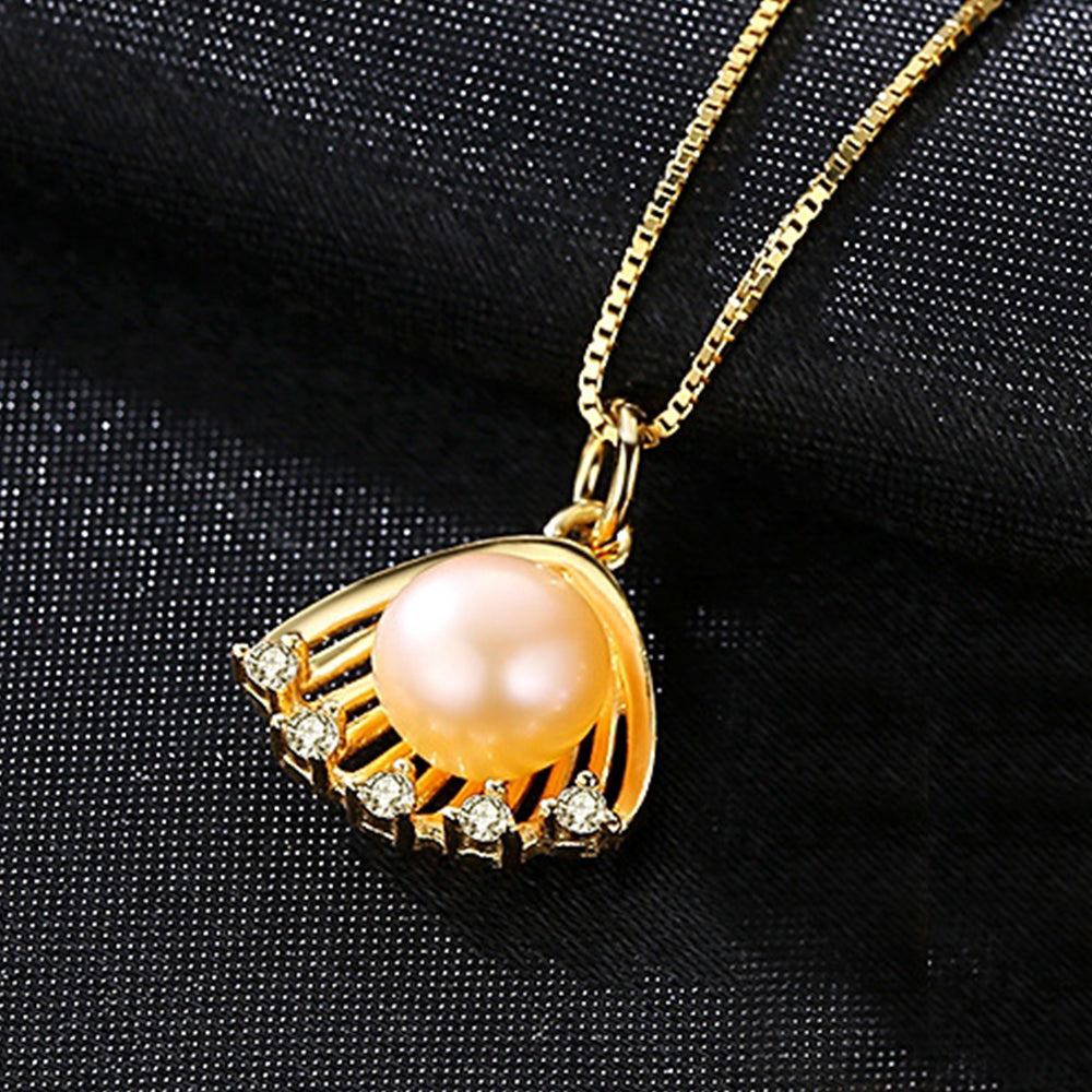 925 Sterling Silver Natural Pearl Drop Necklace Fashion Jewelry Gift for Women Girls