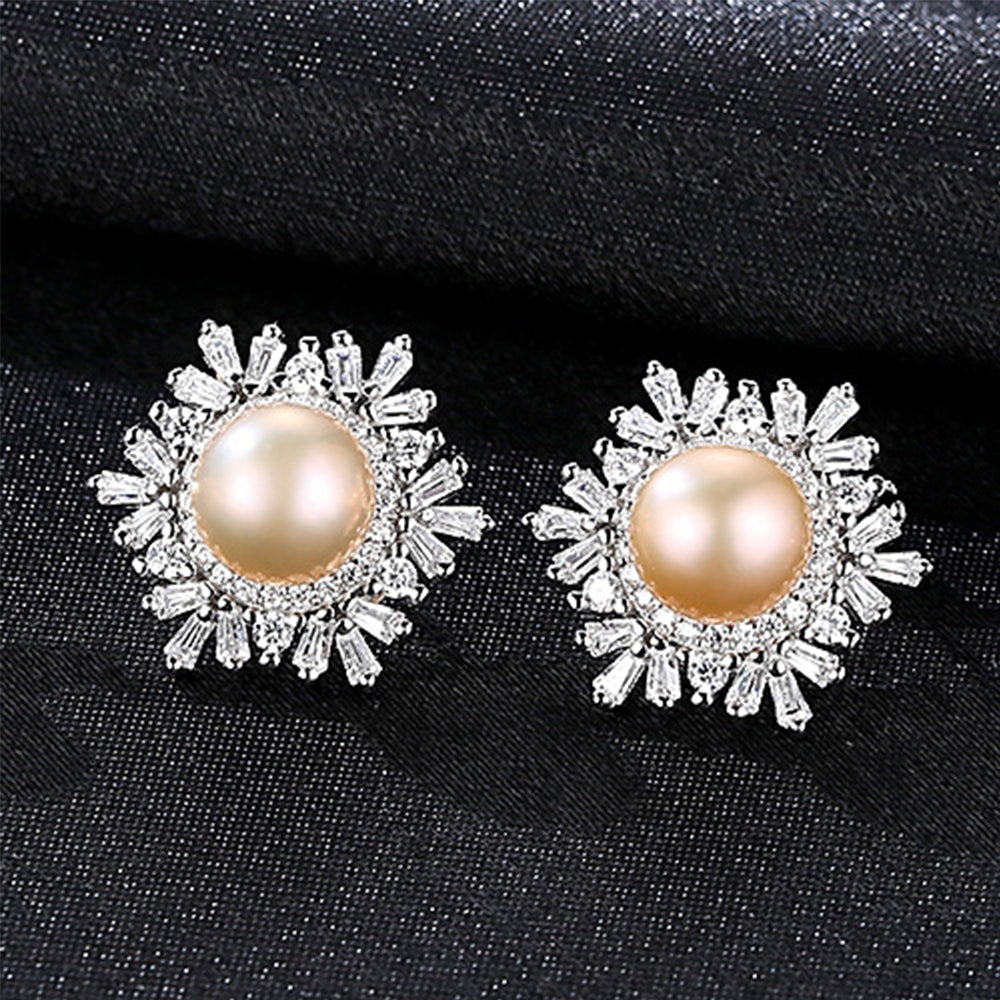 925 Sterling Silver Natural Pearl Drop Earrings Fashion Jewelry Gift for Women Girls