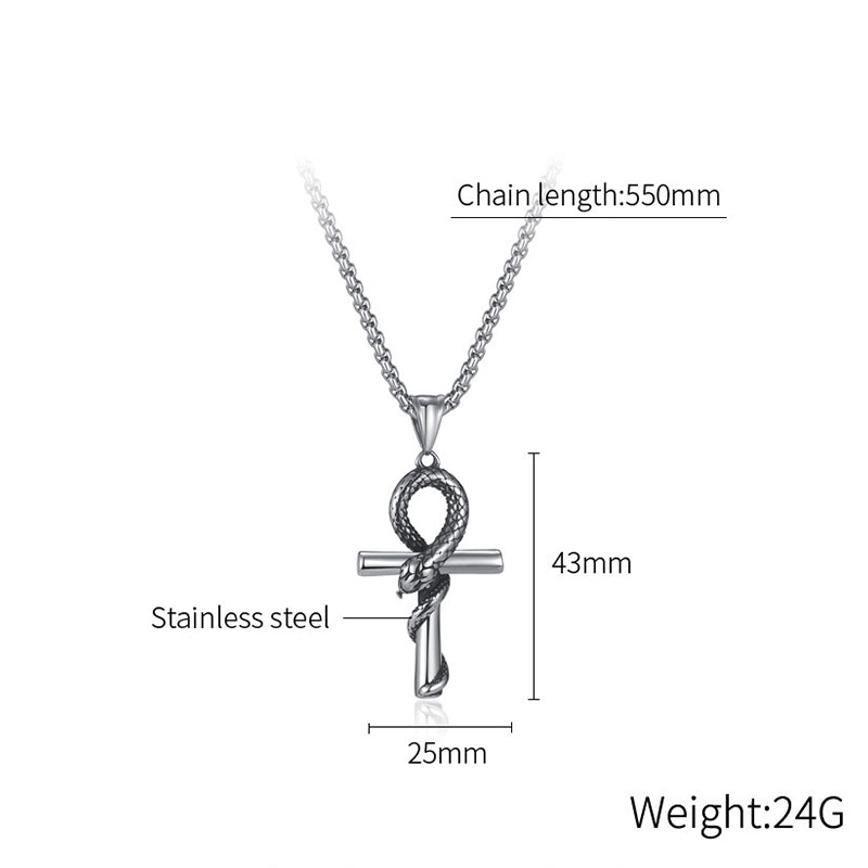 Stainless Steel Jewelry Cross Snake Fashion Necklace Chain