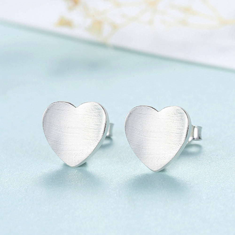 925 Sterling Silver Heart Earrings Fashion Jewelry Gift for Women Girls