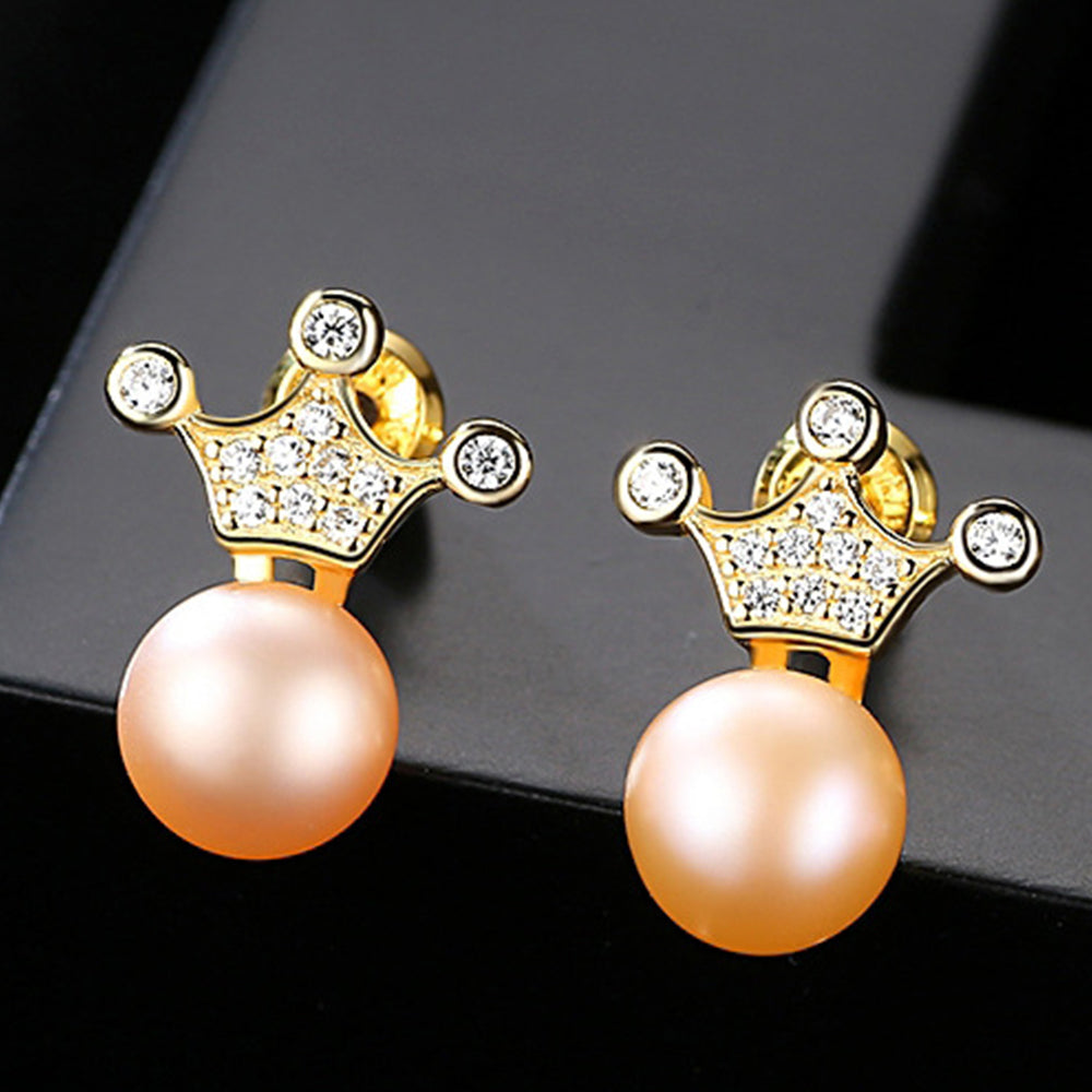 925 Sterling Silver Natural Pearl Drop Earrings Fashion Jewelry Gift for Women Girls