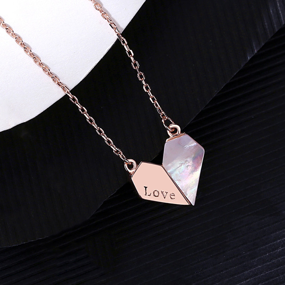 925 Sterling Silver Heart Necklace Fashion Jewelry Gift for Women Girls