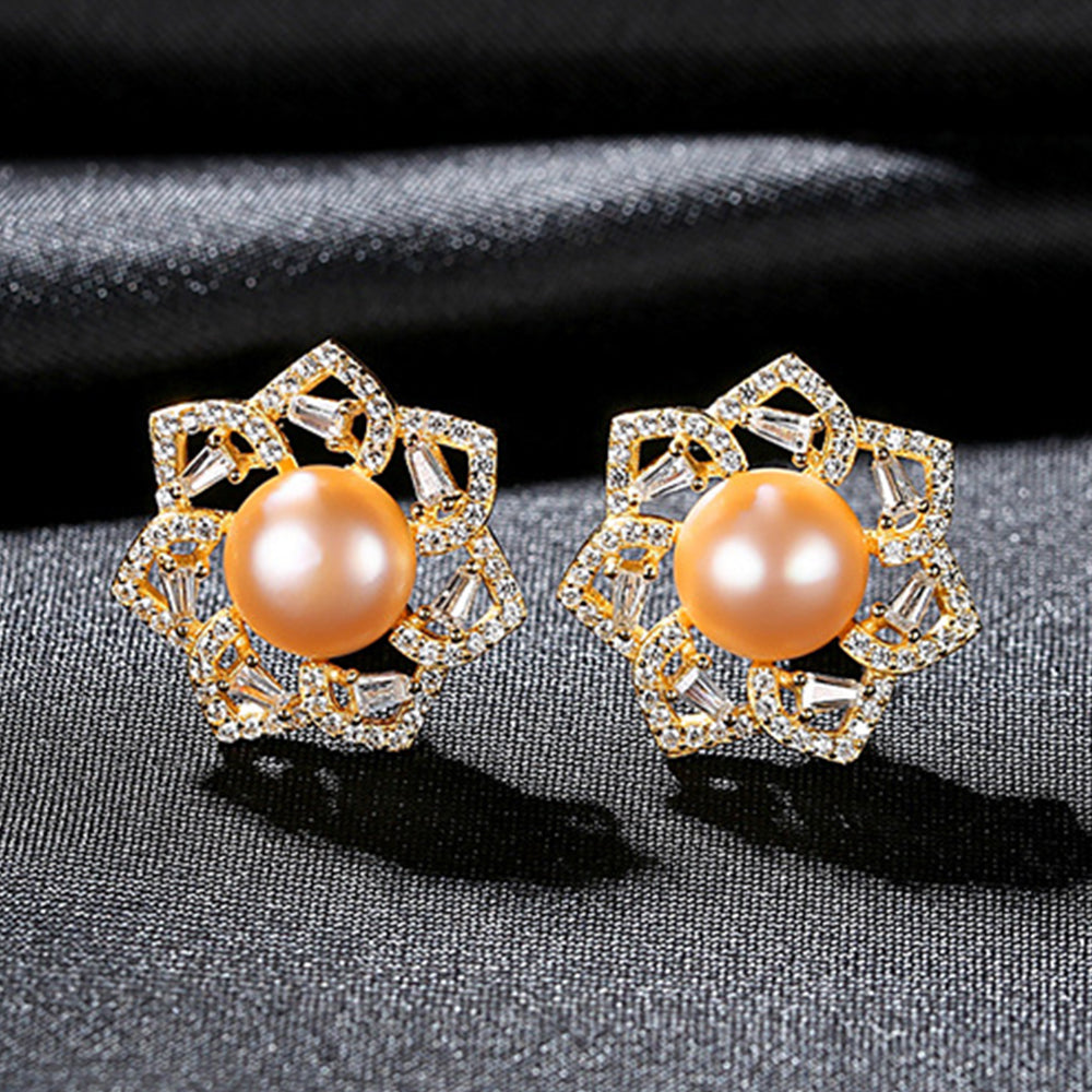 925 Sterling Silver Natural Pearl Drop Earrings Fashion Jewelry Gift for Women Girls