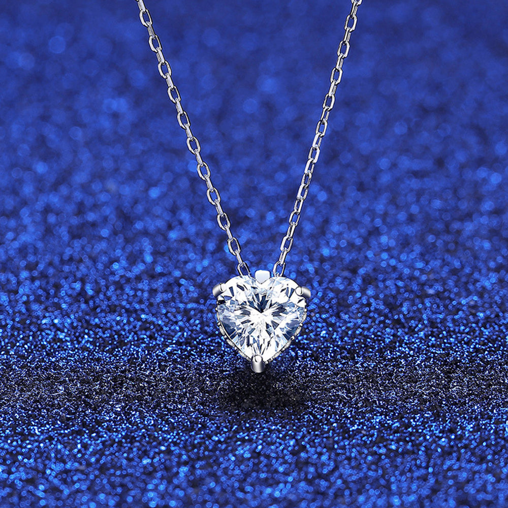 925 Sterling Silver Heart Necklace Fashion Jewelry Gift for Women Girls