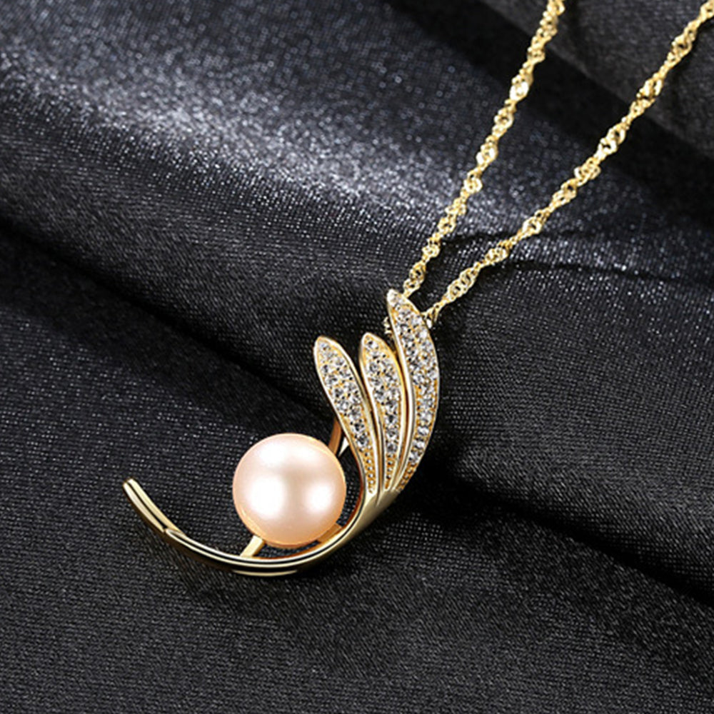 925 Sterling Silver Natural Pearl Drop Necklace Fashion Jewelry Gift for Women Girls