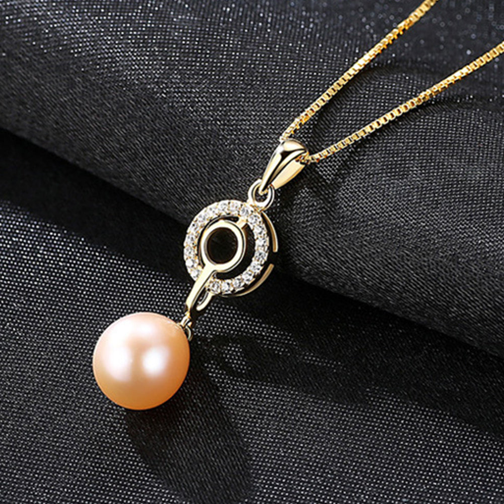925 Sterling Silver Natural Pearl Drop Necklace Fashion Jewelry Gift for Women Girls