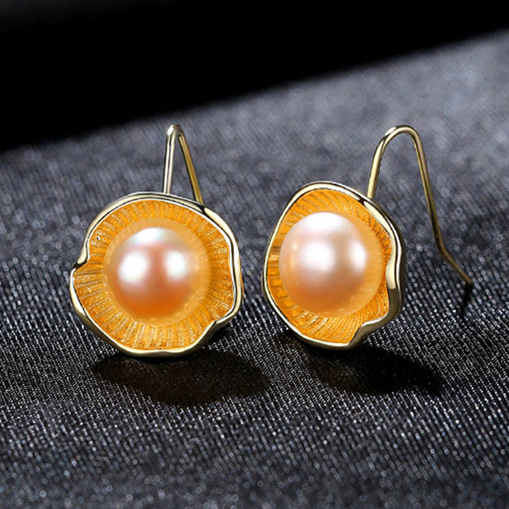 Pendientes colgantes de perla natural de plata de ley 925, joyería de moda, regalo para mujeres y niñas.